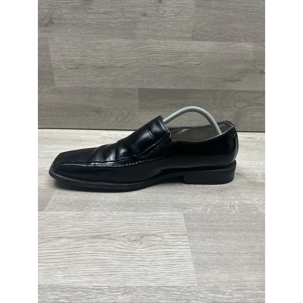 Stacy Adams Black Leather Loafers Slip On Men's Dress‎ Shoes 9.5M  Very Nice